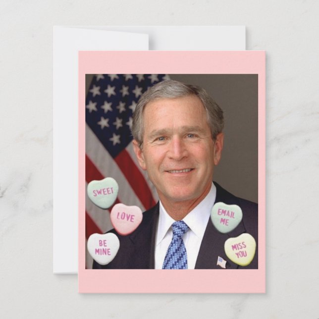 Tarjeta Festiva El día de San Valentín George Bush (Anverso)