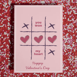 Tarjeta Festiva El día de San Valentín gracioso de Tic-Tac-Toe
