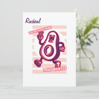 Tarjeta Festiva El día de San Valentín gracioso para aguacate love