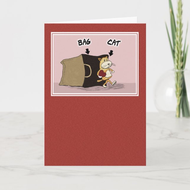Tarjeta Festiva El día de San Valentín gracioso y gracioso: Gato f (Anverso)