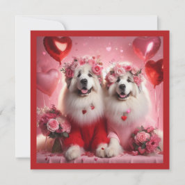 Tarjeta Festiva El día de San Valentín Gran Pareja de los Pirineos