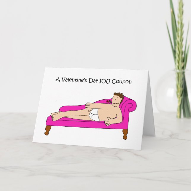 Tarjeta Festiva El día de San Valentín IOU Cupón para ella (Anverso)
