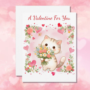 Tarjeta Festiva El día de San Valentín Kitten & Hearts Classroom F