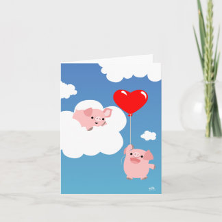 Tarjeta Festiva El día de San Valentín: Las alas del amor notecard
