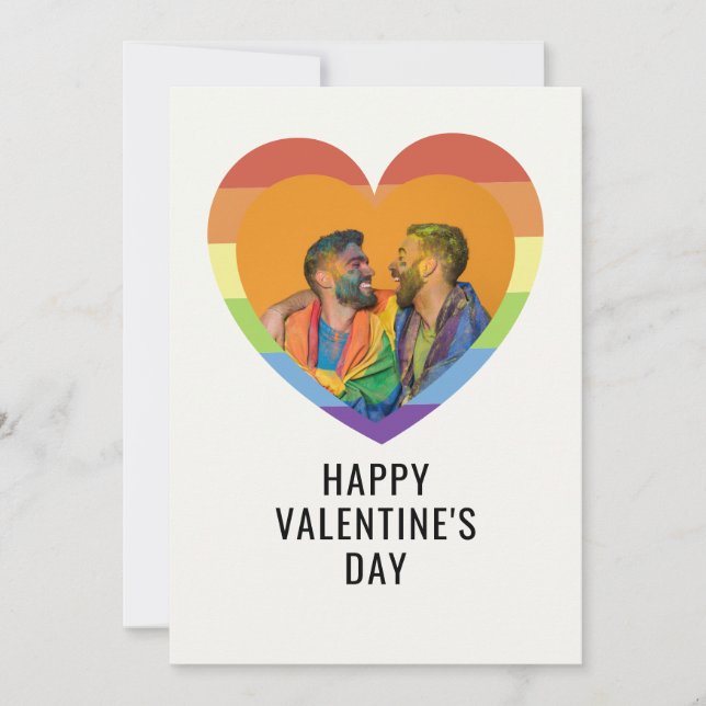 Tarjeta Festiva El día de San Valentín LGBT personalizado Elegant  (Anverso)