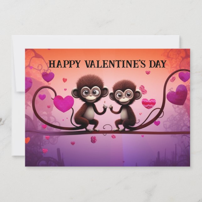 Tarjeta Festiva El día de San Valentín lindo y gracioso para los n (Anverso)