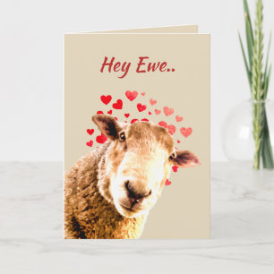 Tarjeta Festiva el día de San Valentín Love Ewe Funny Sheep Animal