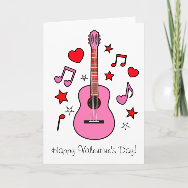Tarjeta Festiva El día de San Valentín musical (Anverso)