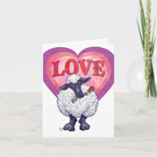Tarjeta Festiva El día de San Valentín ovino