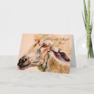 Tarjeta Festiva El día de San Valentín ovino quiere divertidas tar