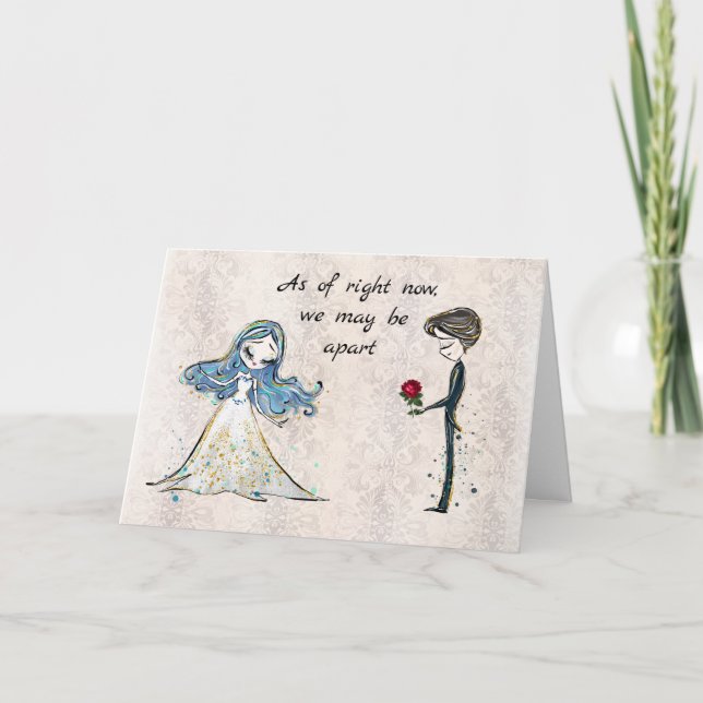 Tarjeta Festiva El día de San Valentín Pareja Encantadora de Larga (Anverso)