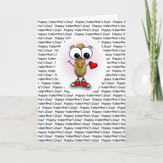 Tarjeta Festiva El día de San Valentín Peanut Nuts sobre ti (Anverso)