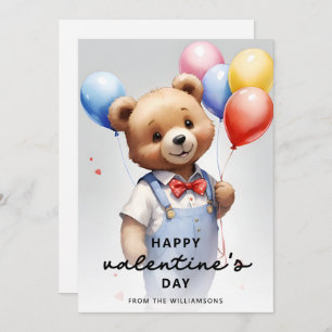 Tarjeta Festiva El día de San Valentín personalizado Cute Watercol