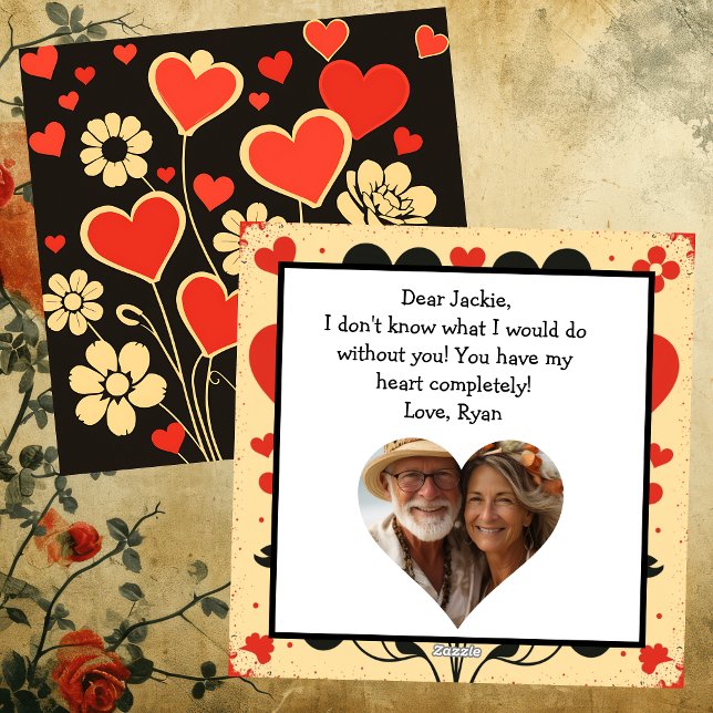 Tarjeta Festiva El día de San Valentín Personalizado de Flora Roja (Subido por el creador)