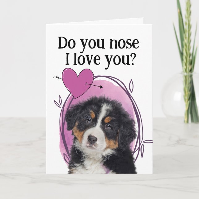 Tarjeta Festiva El día de San Valentín personalizado de perro de m (Anverso)