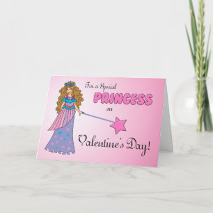 Tarjeta Festiva El día de San Valentín Princesa Rosa