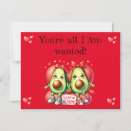 Tarjeta Festiva el día de San Valentín: punny. aguacate