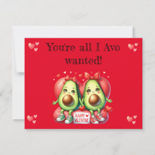 Tarjeta Festiva el día de San Valentín: punny. aguacate