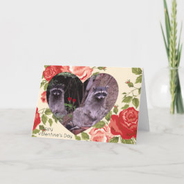 Tarjeta Festiva El día de San Valentín - Raccoons