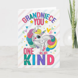 Tarjeta Festiva El día de San Valentín Rainbow Unicorn de la abuel