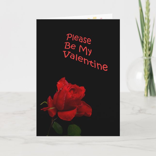 Tarjeta Festiva El día de San Valentín Red Rose (Anverso)