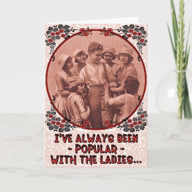 Tarjeta Festiva El día de San Valentín retro ventilado "popular" g (Anverso)