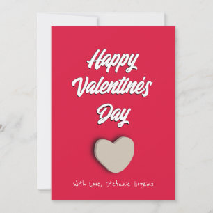 Tarjeta Festiva El día de San Valentín Rojo Crímson del Corazón de