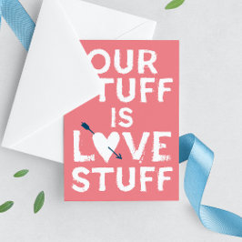 Tarjeta Festiva El día de San Valentín rosa, nuestras cosas son co