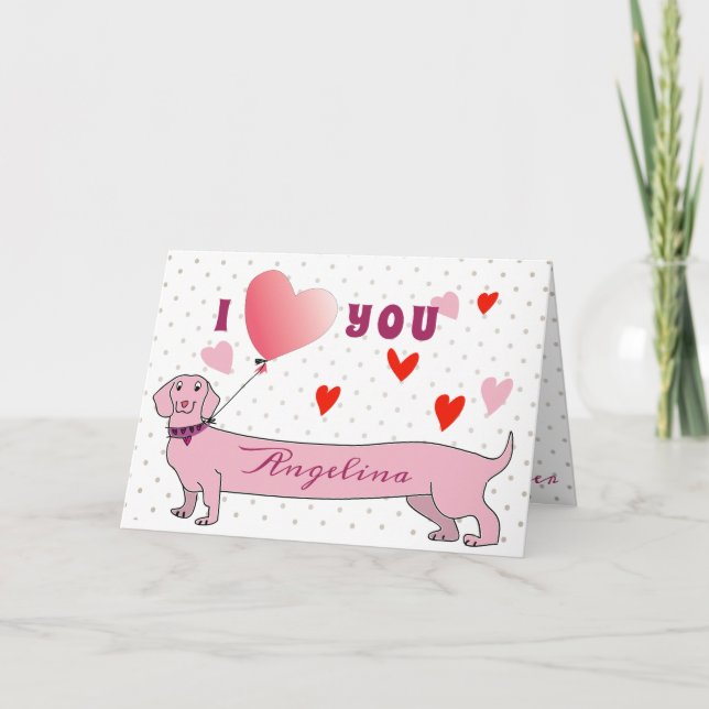 Tarjeta Festiva El día de San Valentín rosado (Anverso)