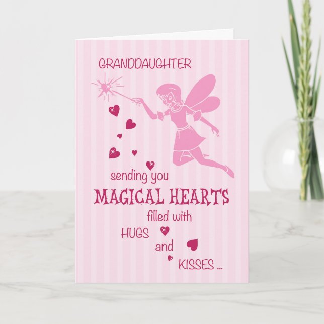 Tarjeta Festiva El día de San Valentín rosado de hadas mágico de (Anverso)