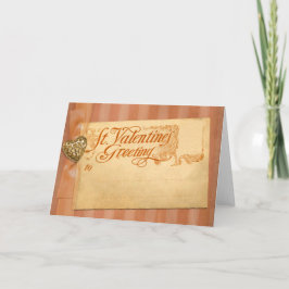 Tarjeta Festiva El día de San Valentín Saludo Antiguo Vintage
