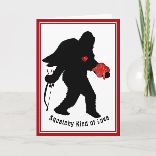 Tarjeta Festiva El día de San Valentín Sasquatch (Anverso)