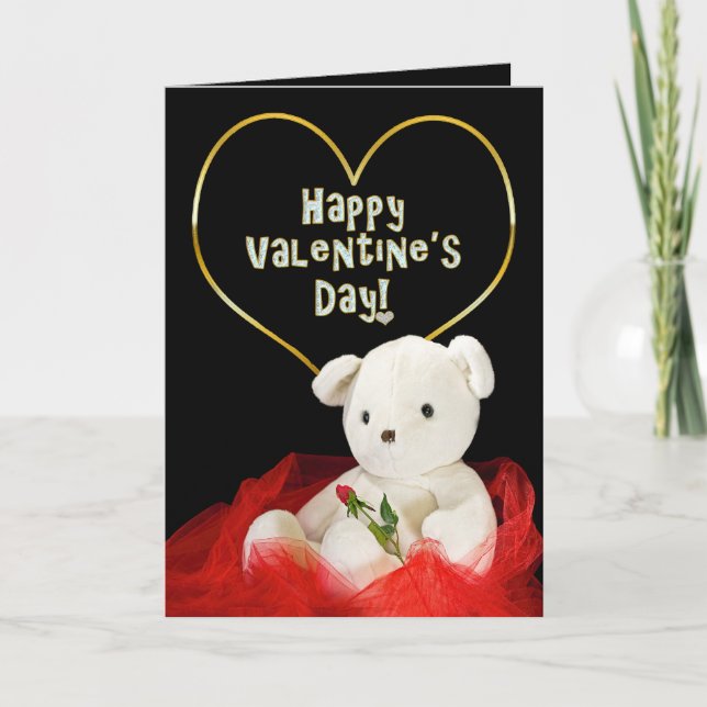 Tarjeta Festiva ¡El día de San Valentín - SWEETIE! Oso de (Anverso)