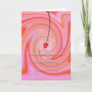 Tarjeta Festiva El día de San Valentín Swirly Dizzy Love
