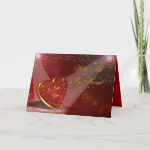 Tarjeta Festiva El día de San Valentín te amo corazón en el centro