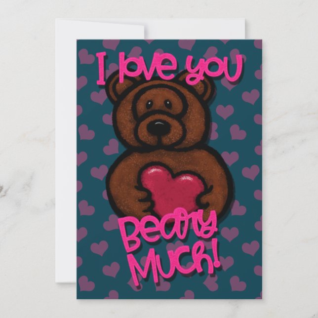 Tarjeta Festiva El día de San Valentín, te amo mucho (Anverso)