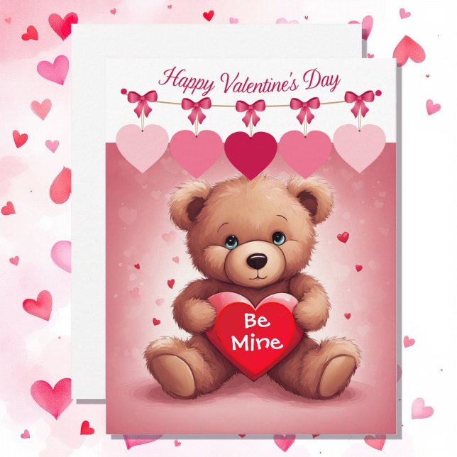 Tarjeta Festiva El día de San Valentín Teddy Bear, amigos en aula (Subido por el creador)