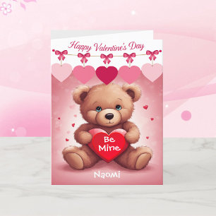 Tarjeta Festiva El día de San Valentín Teddy Bear Personalizado de