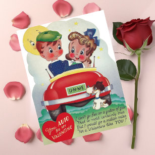 Tarjeta Festiva El día de San Valentín U-N-ME de Vintage Cute