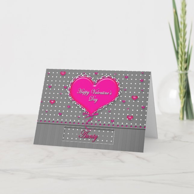 Tarjeta Festiva El día de San Valentín - UNIDAD - Punto Gris/Rosa/ (Anverso)