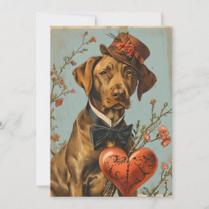 Tarjeta Festiva El día de San Valentín Vizsla Vintage