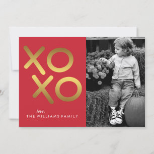 Tarjeta Festiva El día de San Valentín XOXO Gold Impreso