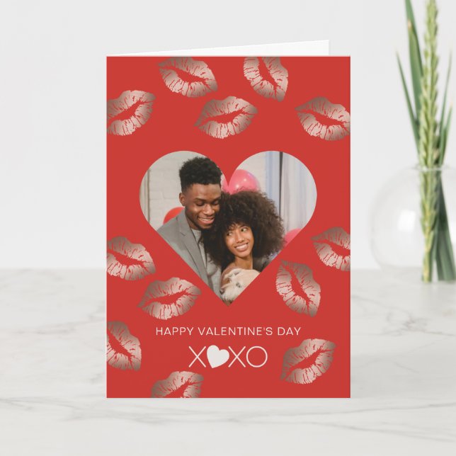 Tarjeta Festiva El día de San Valentín XOXO Personalizado de Parej (Anverso)