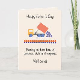 Tarjeta Festiva El día del padre con una camioneta divertida y gra