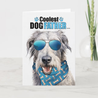 Tarjeta Festiva El día del padre de un perro lobo irlandés