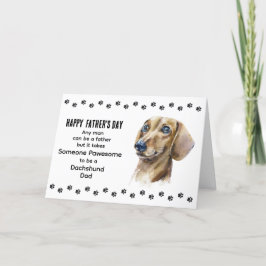 Tarjeta Festiva El día del padre del mejor perro de Dachshund