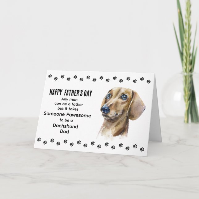 Tarjeta Festiva El día del padre del mejor perro de Dachshund (Anverso)