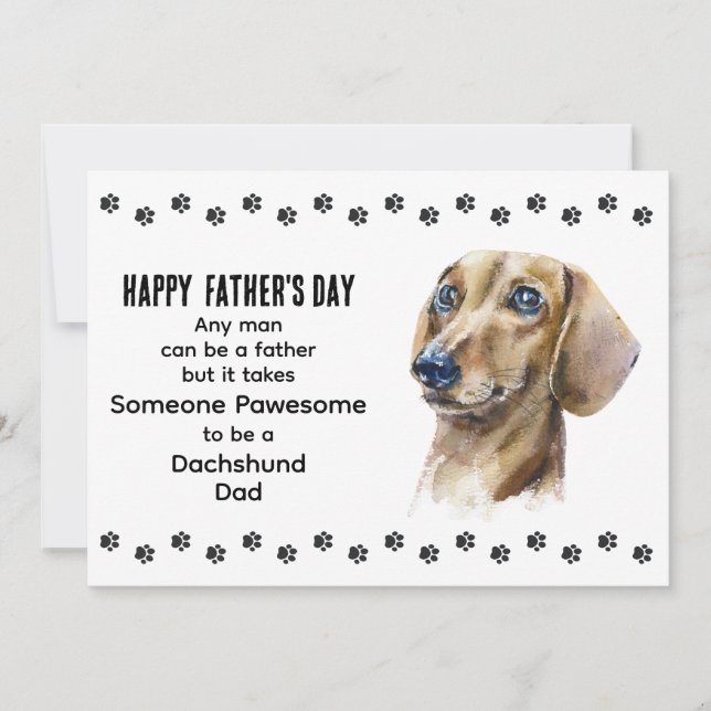 Tarjeta Festiva El día del padre del mejor perro de Dachshund (Anverso)