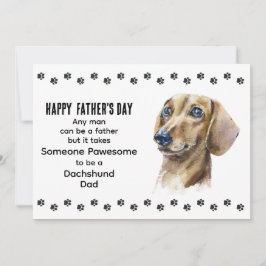 Tarjeta Festiva El día del padre del mejor perro de Dachshund