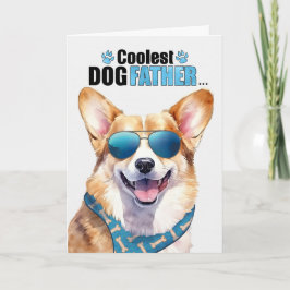 Tarjeta Festiva El día del padre, el mejor perro de Corgi galés